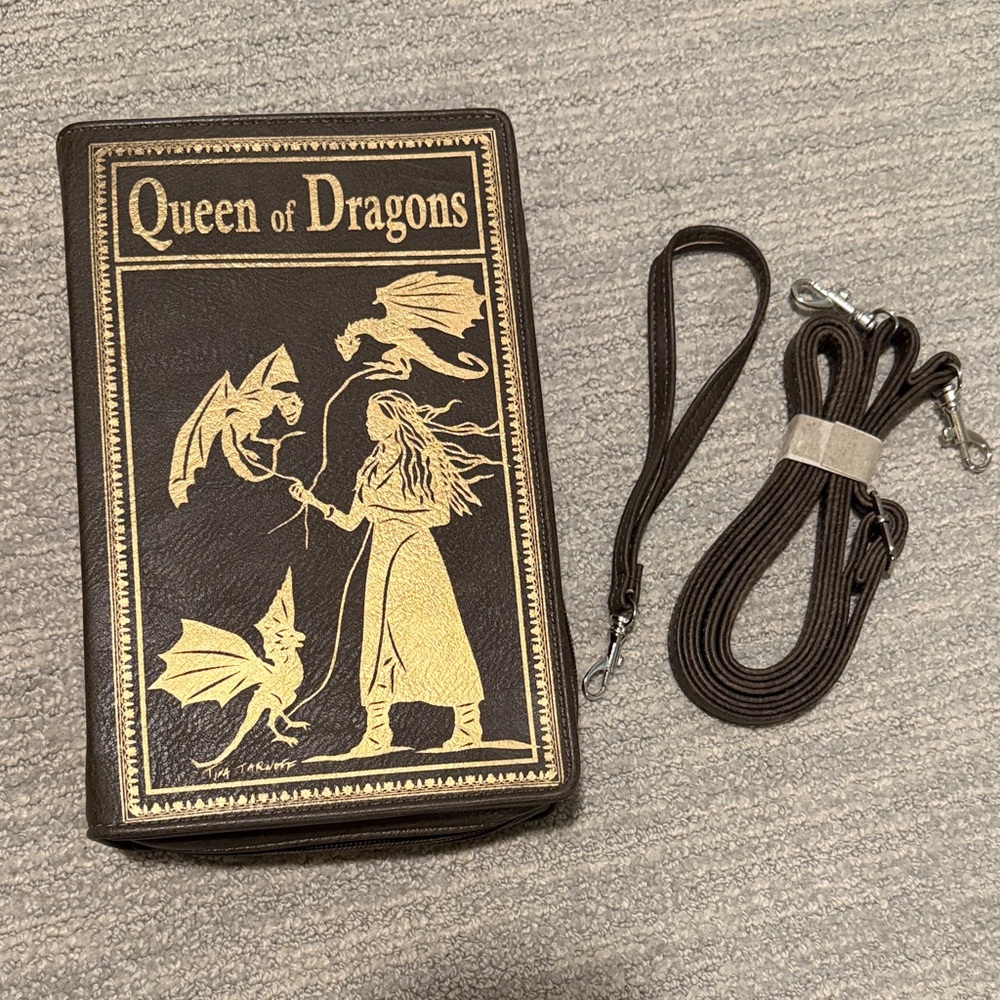 NWOT Dragon-Themed Book purse with 2 Straps